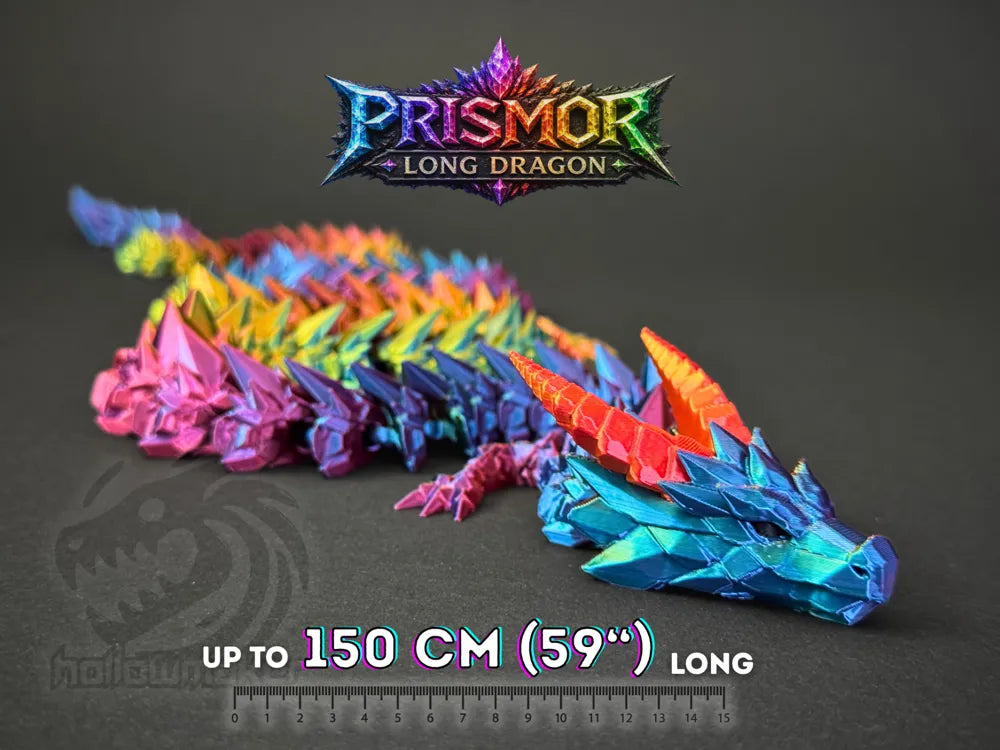 Prismor - Articulated Long Crystal Stone Dragon