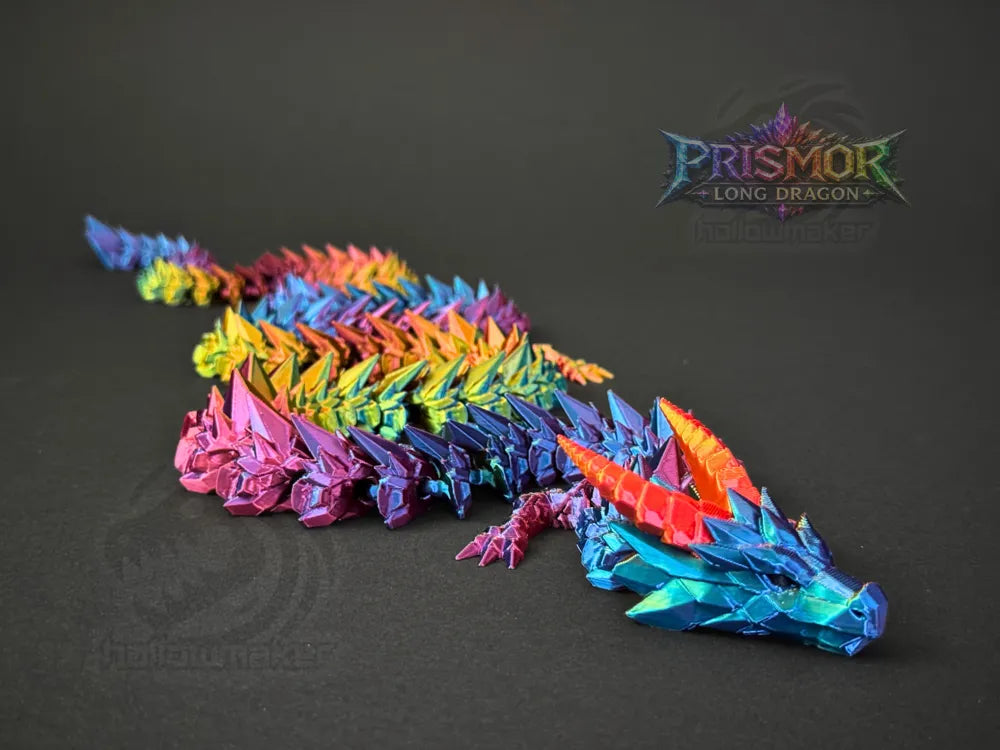 Prismor - Articulated Long Crystal Stone Dragon